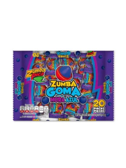 GOLOSINA ZUMBA GOMA MORA AZUL 20 PIEZAS