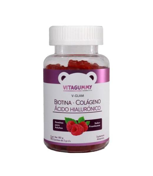 GOMITAS BIOTINA COLAGENO Y ACIDO HIALURONICO SABOR FRAMBUESA C 90 SIEMPRE NATURAL