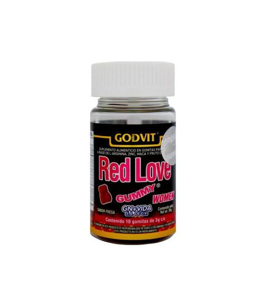 GOMITAS VIGORIZANTE MUJER RED LOVE WOMEN C 10 GN+VIDA