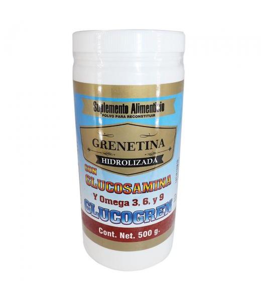 GRENETINA HIDROLIZADA C GLUCOSAMINA 500 GRS. OMEGA 36 Y 9 GLUCOGR MIEL SALUD Y VIDA