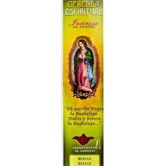 INCIENSO VIRGEN ROSAS ROJAS 20 VARITAS OFRENDA ESPIRITUAL