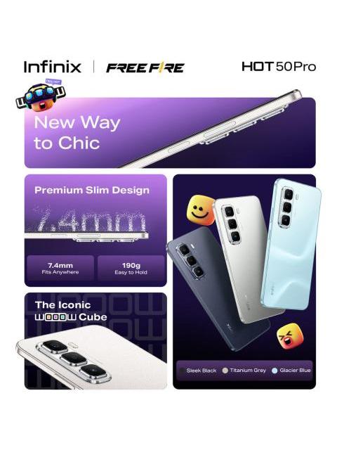 INFINIX HOT 50 PRO COLABORADO CON FREE FIRE AZUL DUAL SIM 256GB 8GB+8GB RAM FRECUENCIA DE ACTUALIZACION DE 120HZ MODELO DEL PROCESADOR MEDIATEK HELIO G100 - Image 4