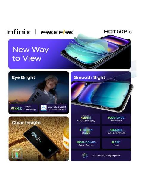 INFINIX HOT 50 PRO COLABORADO CON FREE FIRE AZUL DUAL SIM 256GB 8GB+8GB RAM FRECUENCIA DE ACTUALIZACION DE 120HZ MODELO DEL PROCESADOR MEDIATEK HELIO G100 - Image 8