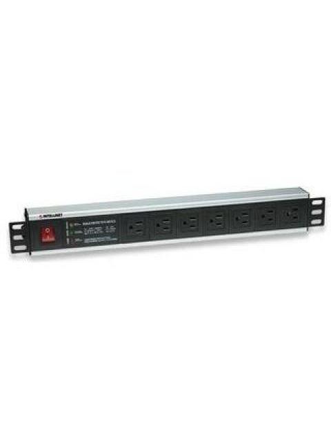 INTELLINET BARRA MULTICONTACTO DE 7 POSICIONES PARA RACK-GABINETE 19 - TIPO EEUU