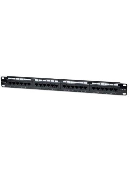INTELLINET PANEL DE PARCHEO CAT5E 24 PUERTOS RJ-45 1U NEGRO