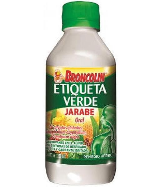 JARABE ETIQUETA VERDE 250 ML BRONCOLIN