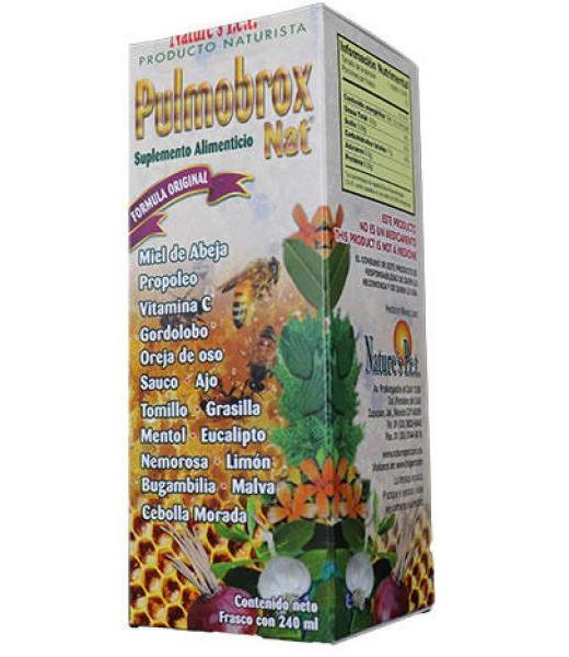 JARABE PULMOBROX NAT 240 ML. MIEL DE ABEJAPROPOLEOVIT. CGORDOLOBO NATURES P.E.T.
