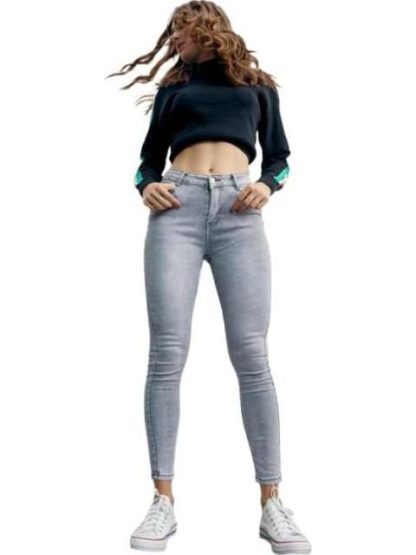 JEANS SUPERSKINNY CINTURA ALTA GRIS ATMOSPHERE DNM