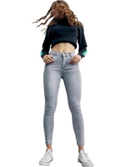 JEANS SUPERSKINNY CINTURA ALTA GRIS ATMOSPHERE DNM