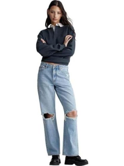 JEANS WIDE LEG GRIS ATMOSPHERE DNM