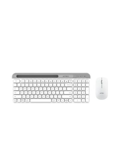 KIT DE TECLADO Y MOUSE ACTECK CREATOR VIRTUOS SILK MK720 INALAMBRICO BLUETOOTH BLANCO (ESPANOL)
