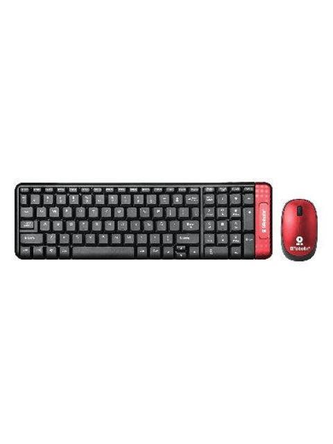 KIT DE TECLADO Y MOUSE BROBOTIX 6000632 INALAMBRICO USB NEGRO-ROJO (ESPANOL)