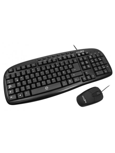 KIT DE TECLADO Y MOUSE EASY LINE BALANCE ALAMBRICO USB NEGRO (INGLES)