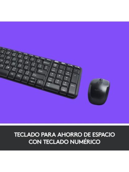 KIT DE TECLADO Y MOUSE LOGITECH MK220 INALAMBRICO USB NEGRO (ESPANOL) - Image 4