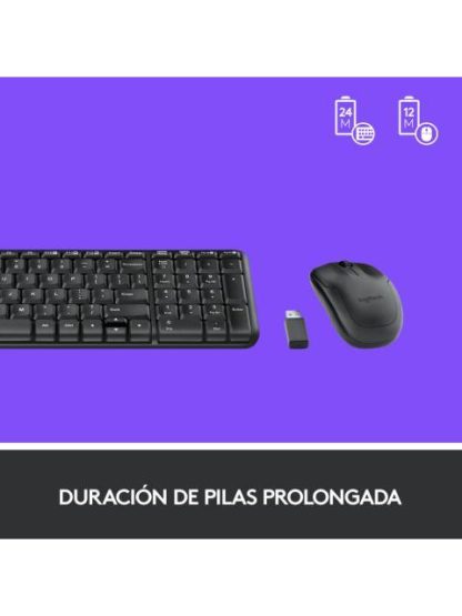 KIT DE TECLADO Y MOUSE LOGITECH MK220 INALAMBRICO USB NEGRO (ESPANOL) - Image 6