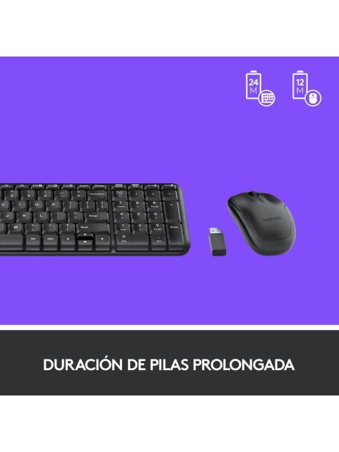 KIT DE TECLADO Y MOUSE LOGITECH MK220 INALAMBRICO USB NEGRO (ESPANOL) - Image 6
