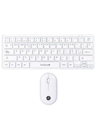 KIT DE TECLADO Y MOUSE TECHZONE TZACCBI04 RF INALAMBRICO USB BLANCO (ESPANOL)