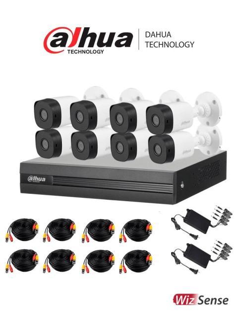 KIT DE VIDEOVIGILANCIA DAHUA TECHNOLOGY DHKIT-XVR1B08I-8B1A21N0360B INTERIOR Y EXTERIOR ALAMBRICO 8 1920 X 1080 PIXELES