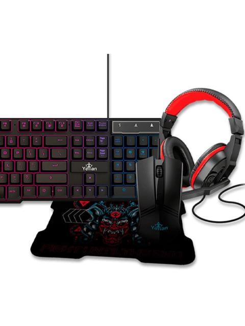 KIT GAMER DE TECLADO Y MOUSE YEYIAN HYDRA S2000 ALAMBRICO USB NEGRO