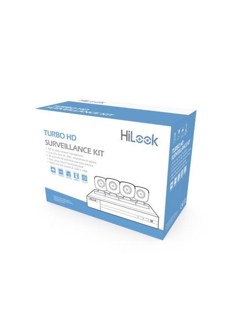 KIT TURBOHD 1080P - DVR 4 CANALES - 4 CAMARAS BALA DE METAL - H.265+ - 1 FUENTE DE PODER PROFESIONAL - ACCESORIOS DE INSTALACION