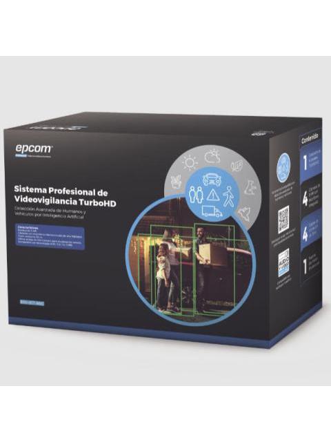 KIT TURBOHD 5 MEGAPIXEL - DVR 4 CANALES - 4 CAMARAS DE 5 MEGAPIXEL CON MICROFONO INTEGRADO - 4 CABLES 18 METROS - FUENTE DE PODER PROFESIONAL