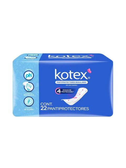 KOTEX PANTIPROTECTOR REGULAR SIN ALAS PAQUETE CON 22 PIEZAS