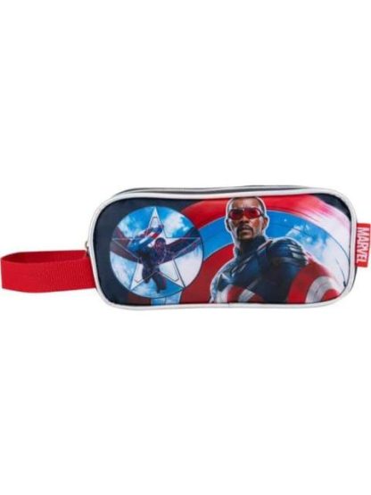 LAPICERA TRIPLE COMPARTIMENTO AZUL CAPITAN AMERICA
