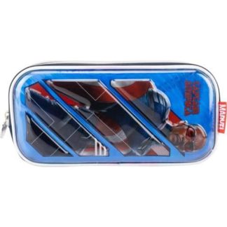 LAPICERA TRIPLE COMPARTIMENTO AZUL CAPITAN AMERICA