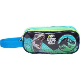 LAPICERA TRIPLE COMPARTIMENTO AZUL JURASSIC WORLD
