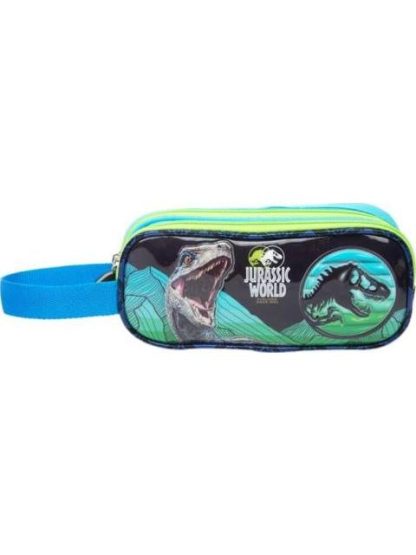 LAPICERA TRIPLE COMPARTIMENTO AZUL JURASSIC WORLD