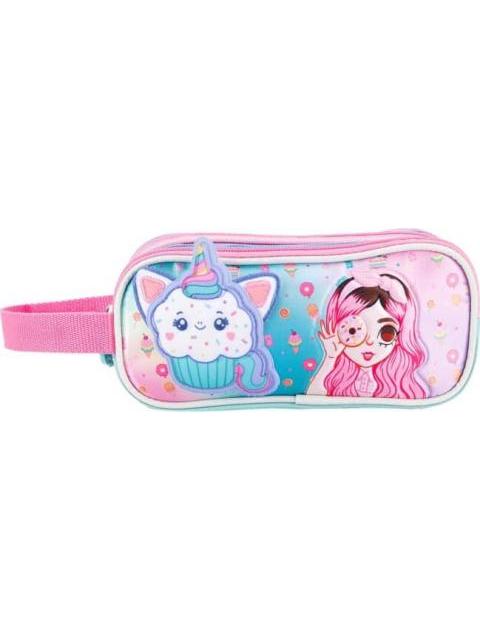 LAPICERA TRIPLE COMPARTIMENTO MULTICOLOR MIS PASTELITOS