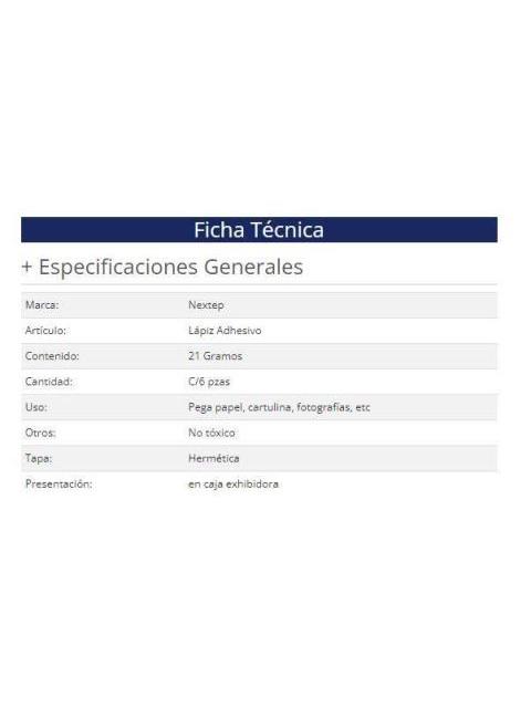 LAPIZ ADHESIVO NEXTEP NE022B DE 21 GRAMOS CON 6 PIEZAS - Image 3