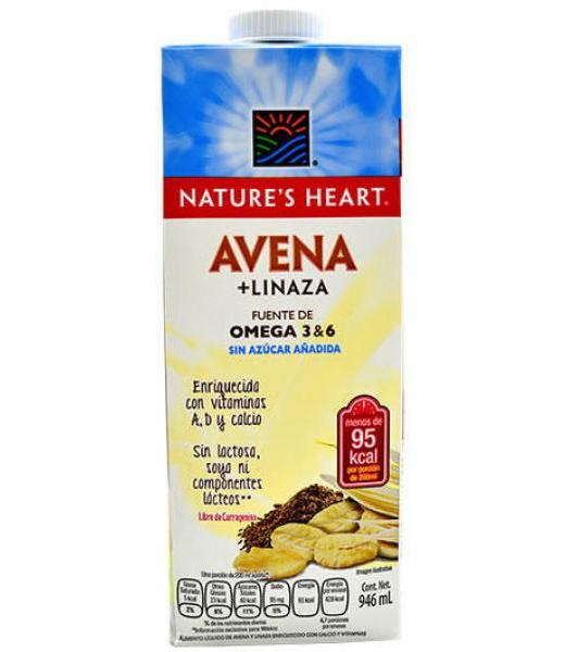 LECHE DE AVENA Y LINAZA 946 ML NATURES HEART