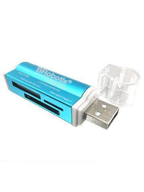 BROBOTIX LECTOR DE MEMORIA 180420A MS DUO-MICROSD-SD USB 2.0 AZUL - Image 3