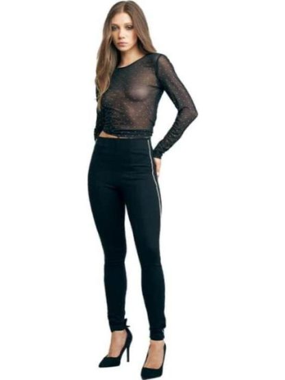LEGGINGS CON PEDRERIA NEGRO HOLLY LAND
