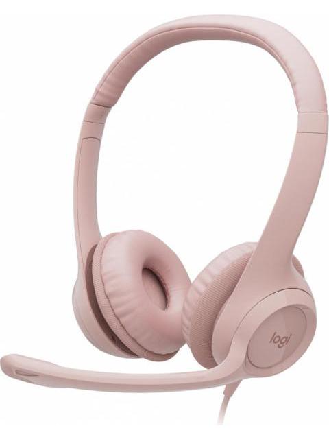 LOGITECH AUDIFONOS CON MICROFONO H390 ALAMBRICO 1.9 METROS USB ROSA