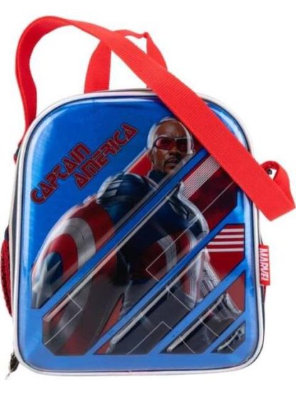 LONCHERA CON AISLAMIENTO TERMICO AZUL CAPITAN AMERICA