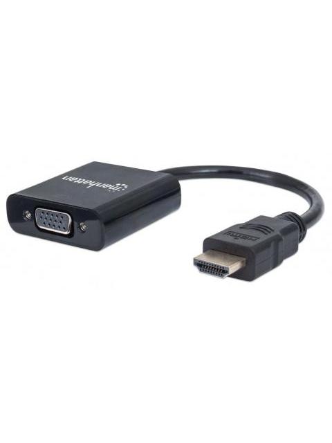 MANHATTAN ADAPTADOR HDMI MACHO - VGA HEMBRA 22CM NEGRO