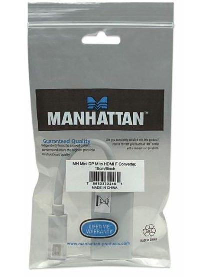 MANHATTAN ADAPTADOR MINI DISPLAYPORT 1.1 MACHO - HDMI HEMBRA 1080P 60HZ 15CM BLANCO - Image 6