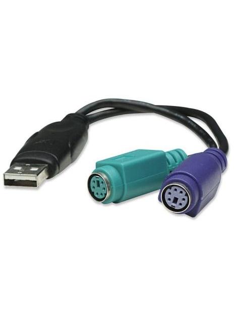 MANHATTAN ADAPTADOR USB A - PS-2 .19 METROS NEGRO