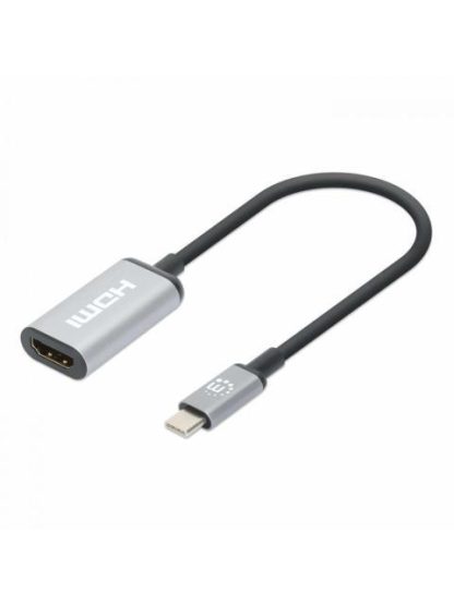 MANHATTAN ADAPTADOR USB C MACHO - HDMI HEMBRA NEGRO-PLATA