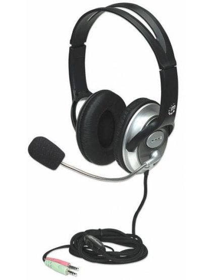 MANHATTAN AUDIFONO CON MICROFONO V3 MEDIANO 3.5MM NEGRO