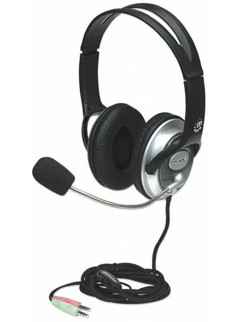 MANHATTAN AUDIFONO CON MICROFONO V3 MEDIANO 3.5MM NEGRO