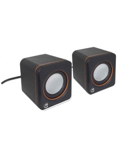 MANHATTAN BOCINAS PARA COMPUTADORA SERIE 2600 USB CUBO ALAMBRICO 3W RMS NEGRO - Image 2