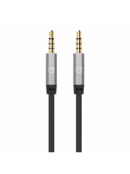 MANHATTAN CABLE AUX 3.5MM MACHO - 3.5MM MACHO 5 METROS NEGRO-PLATA - Image 3