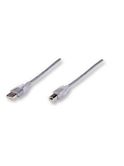 MANHATTAN CABLE DE ALTA VELOCIDAD USB 2.0 USB A MACHO - USB B MACHO 4.5 METROS PLATA