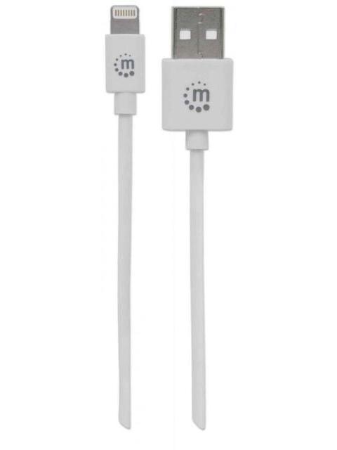 MANHATTAN CABLE DE CARGA CERTIFICADO MFI USB A 2.0 MACHO - LIGHTNING MACHO 1 METRO BLANCO PARA IPHONE-IPAD-IPOD - Image 6