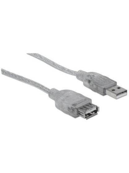 MANHATTAN CABLE EXTENSION DE ALTA VELOCIDAD USB 2.0 USB A MACHO - USB A HEMBRA 4.5 METROS PLATEADO - Image 2