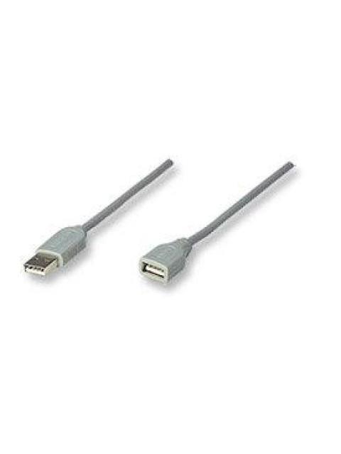MANHATTAN CABLE EXTENSION USB MACHO - USB HEMBRA 1.8 METROS GRIS