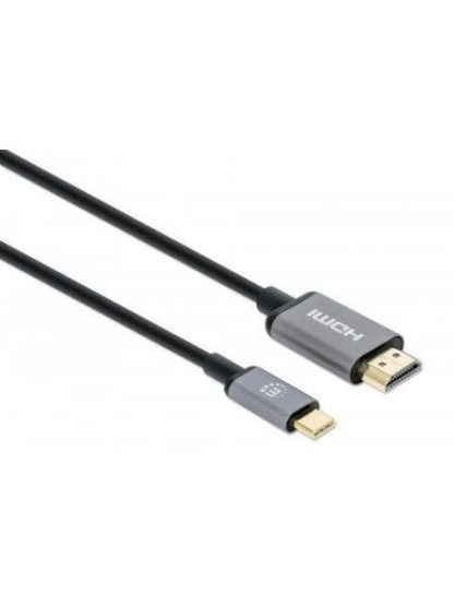 MANHATTAN CABLE HDMI-A MACHO - USB-C MACHO 4K 60HZ 1 METRO NEGRO-GRIS - Image 2